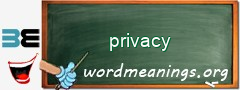 WordMeaning blackboard for privacy